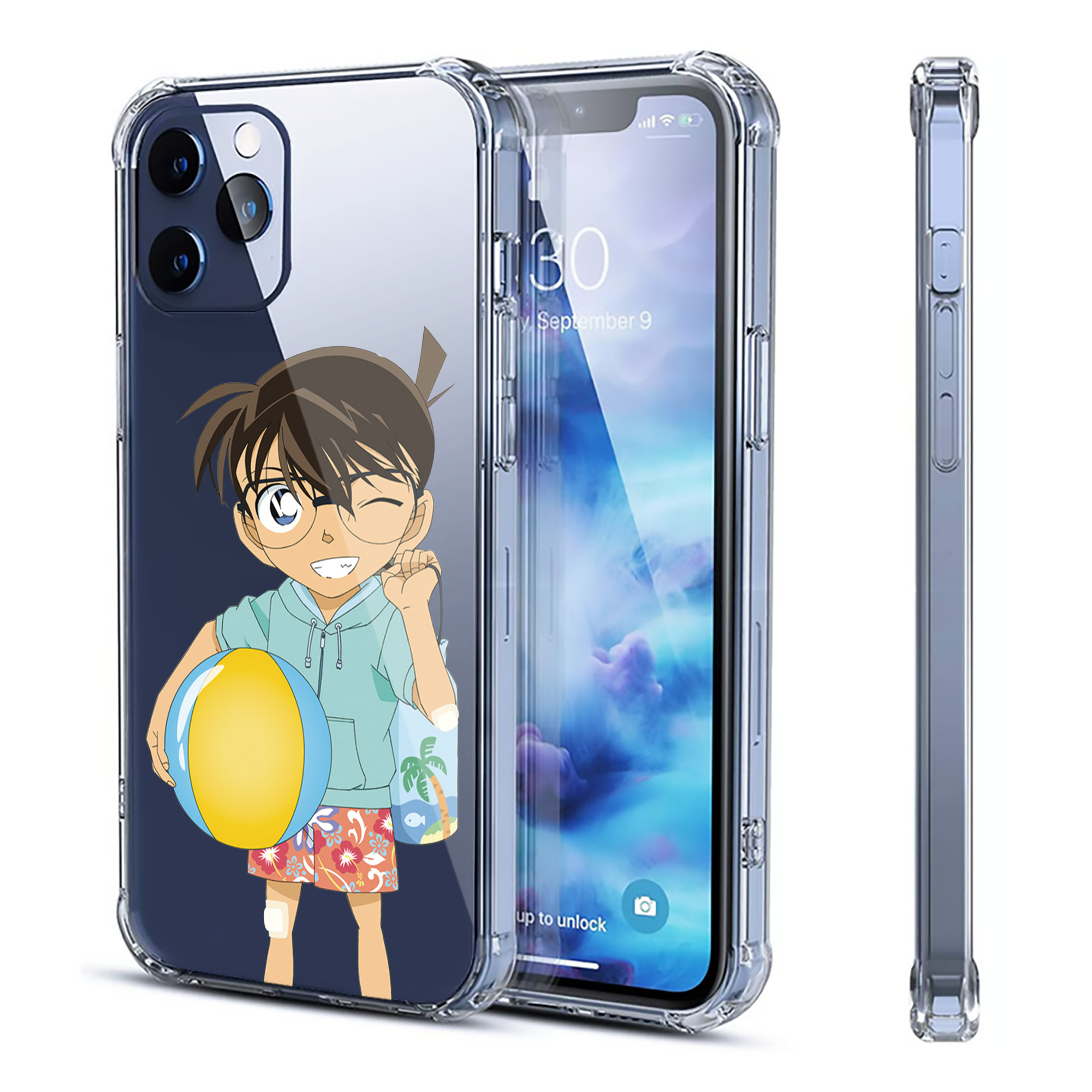 （画像用） 名探偵コナン 江戸川 コナン Detective Conan Conan Edogawa 【iPhone 12シリーズ対応】透明スマホケース（クリアソフトケース）